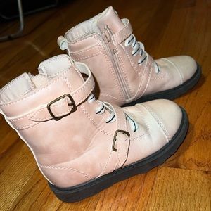 Pink combat boots